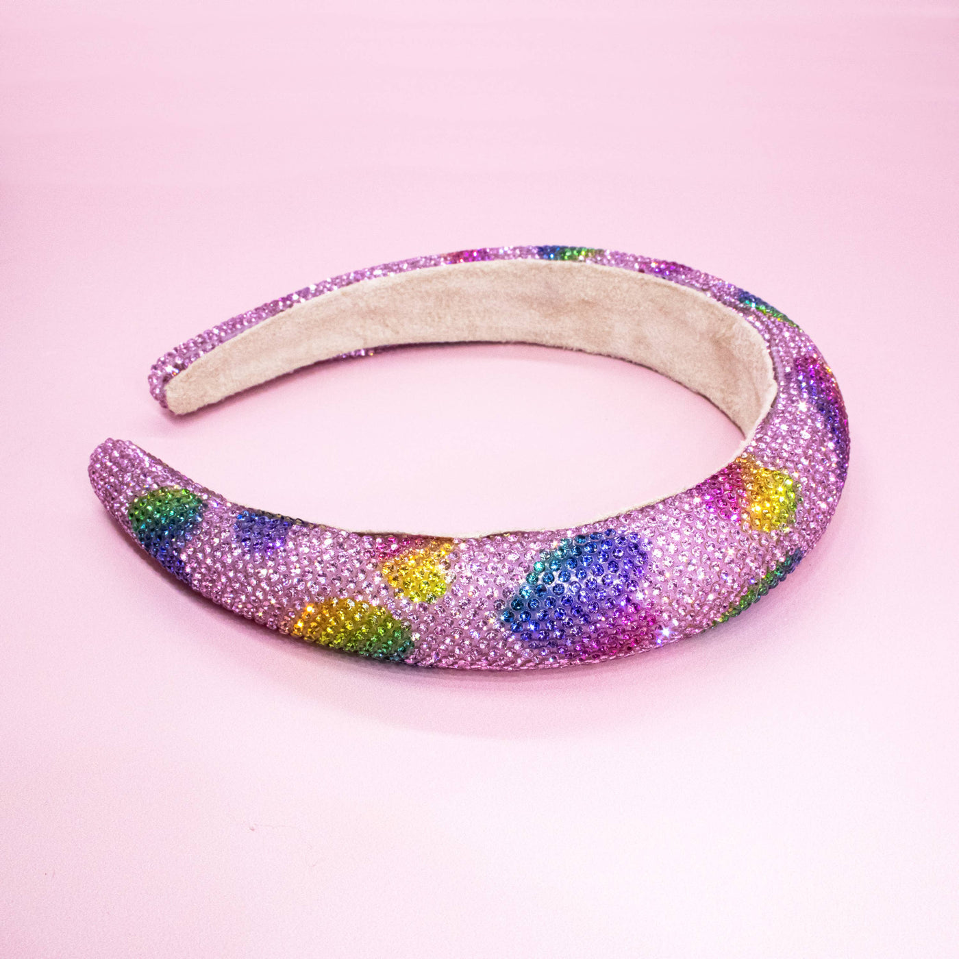 Padded Rhinestone Heart Headband