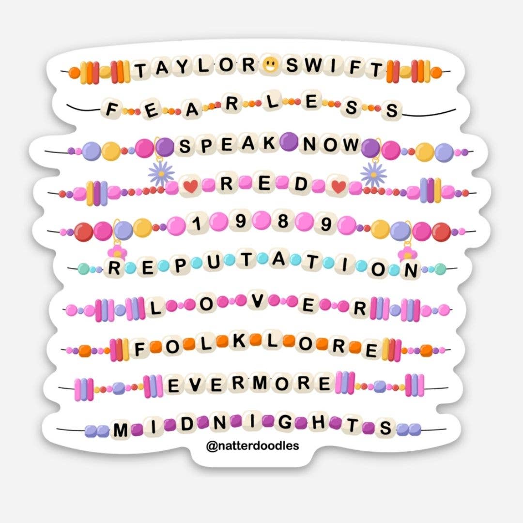 TS Album Titles & Friendship Bracelets Era Sticker