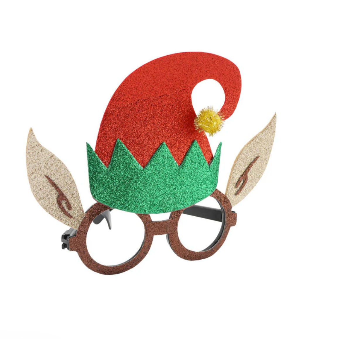 Glitter Elf Christmas Glasses