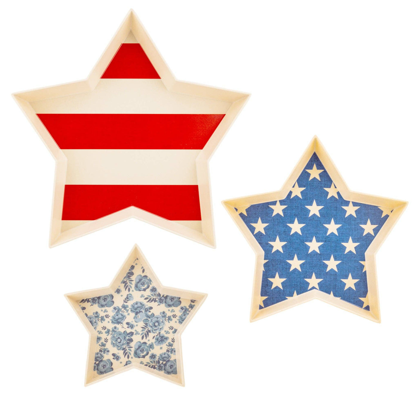 HAM1120 - Hamptons Star Shaped Bamboo Reusable Tray Set