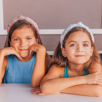 Sparkly White Sequin Knot Headband