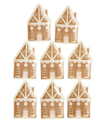 Gingerbread House Shaped Paper Plate