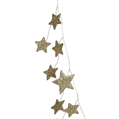 Gold Glitter Paper Star Garland