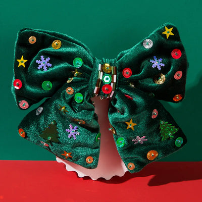 Sequined Velvet Short Christmas Bows