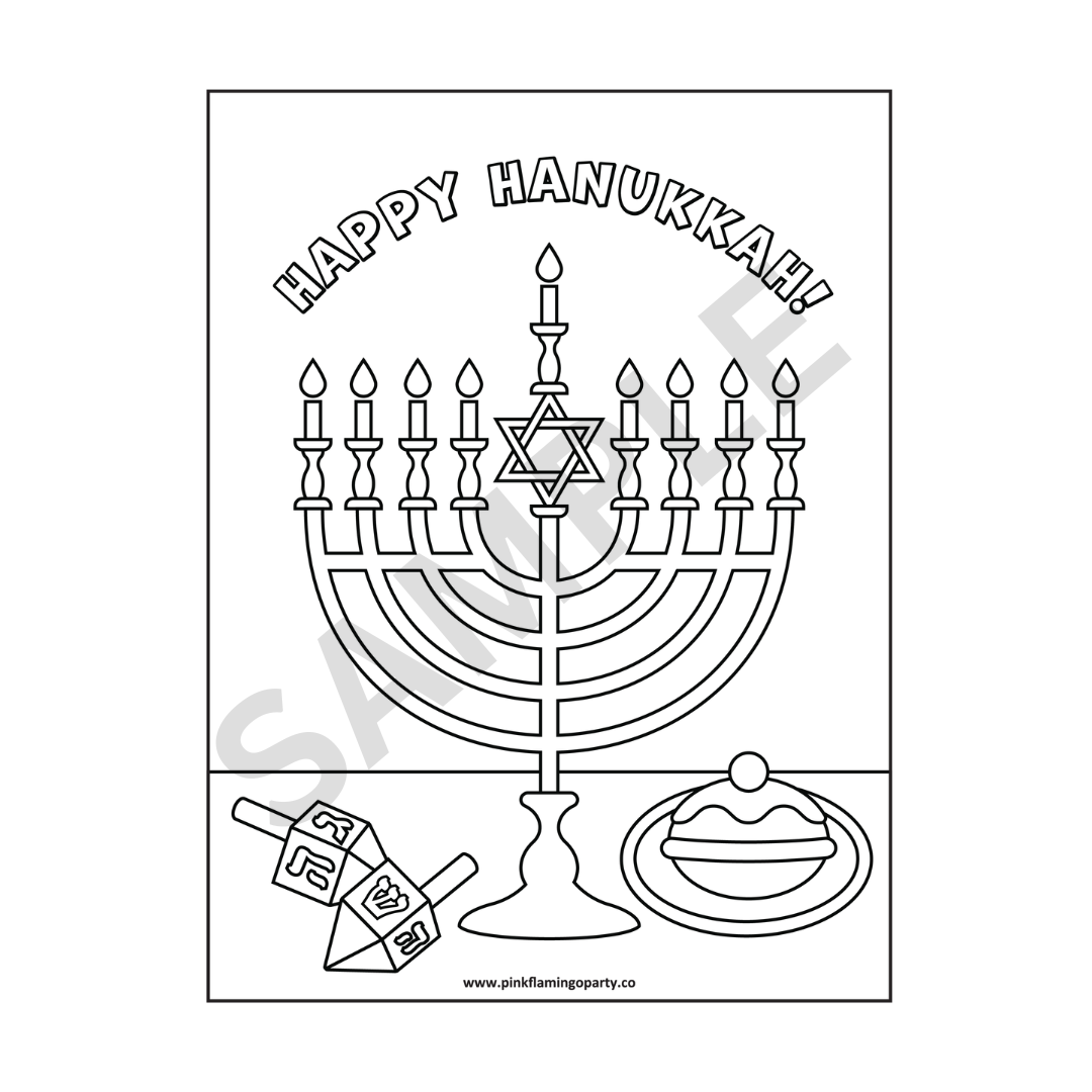 Happy Hanunkkah Coloring Sheet
