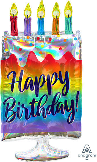 Iridescent Birthday Cake Balloon