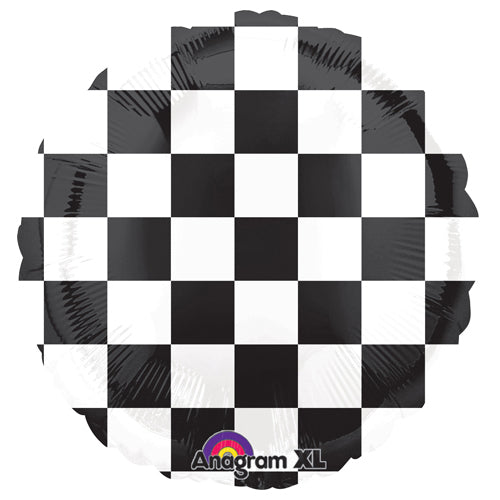 Black & White Checkerboard Racing Balloon