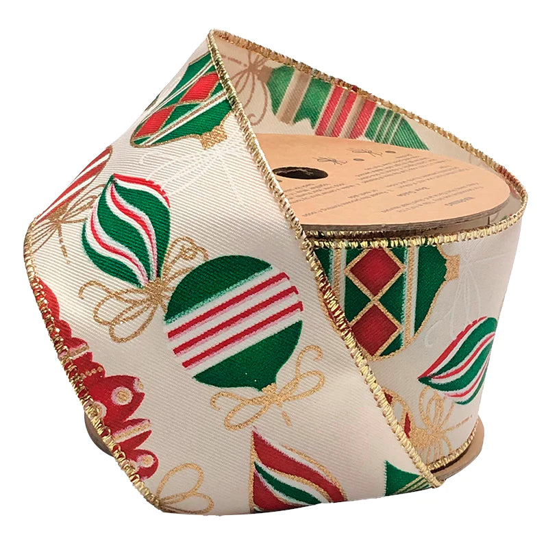 Holiday Ornament Wired Ribbon