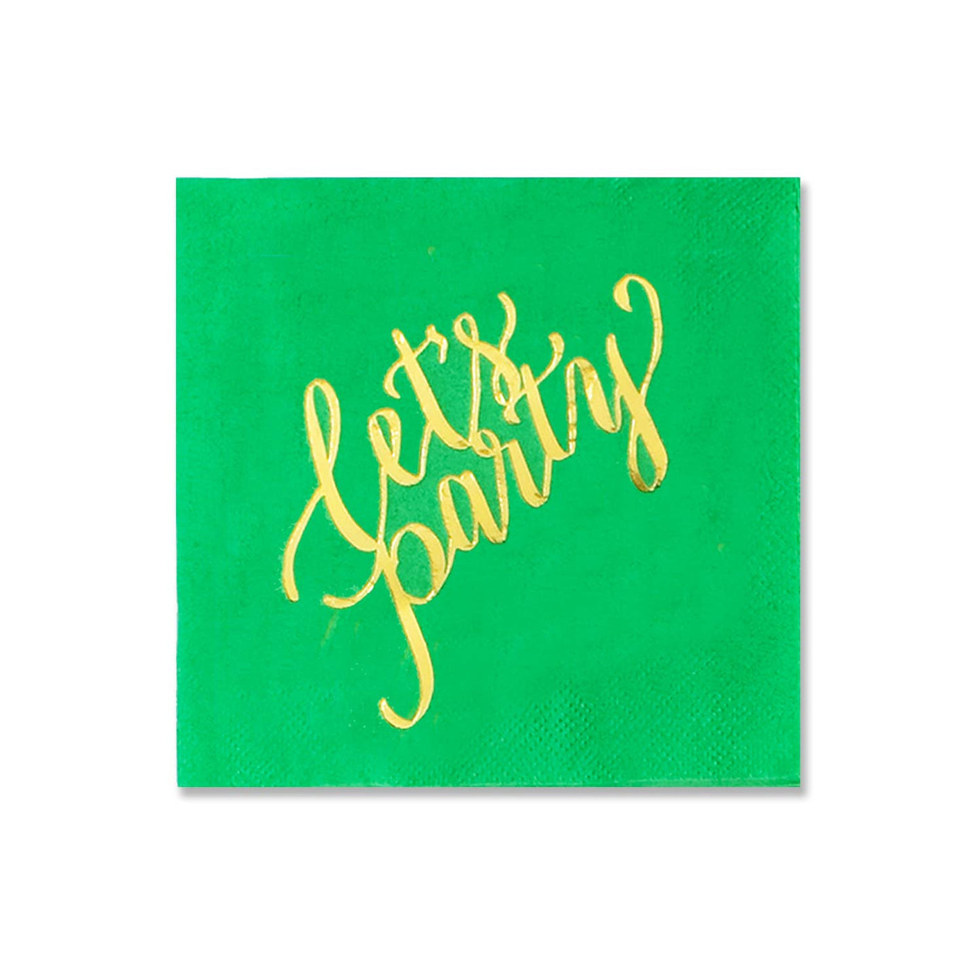 Green and Gold Cocktail Party Napkins
