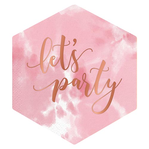 Let's Party Pink Marble Napkin