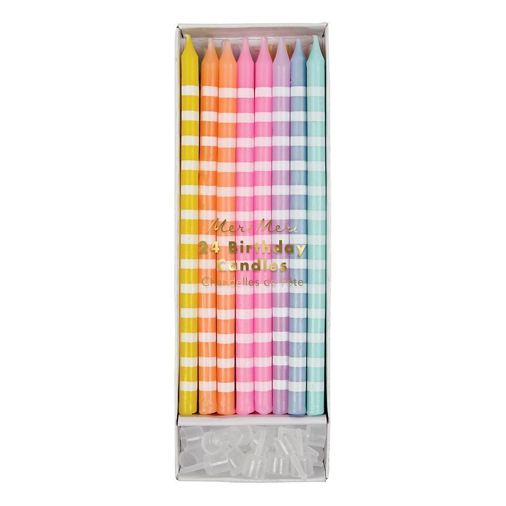 Pastel Striped Party Candles