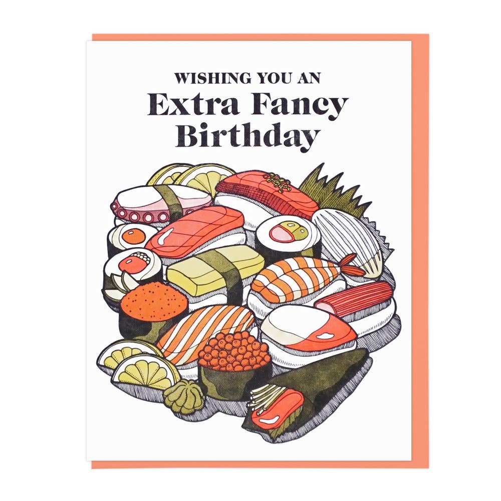 Extra Fancy Sushi Birthday Greeting Card