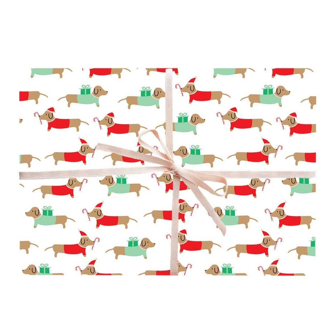 Christmas Dachshunds Gift Wrap Sheet