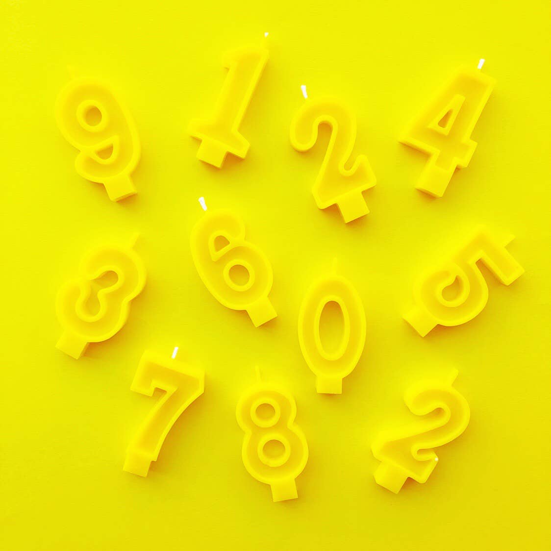 Yellow Number Candles