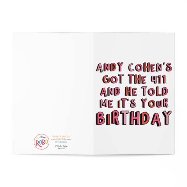 Andy Cohen Birthday Card