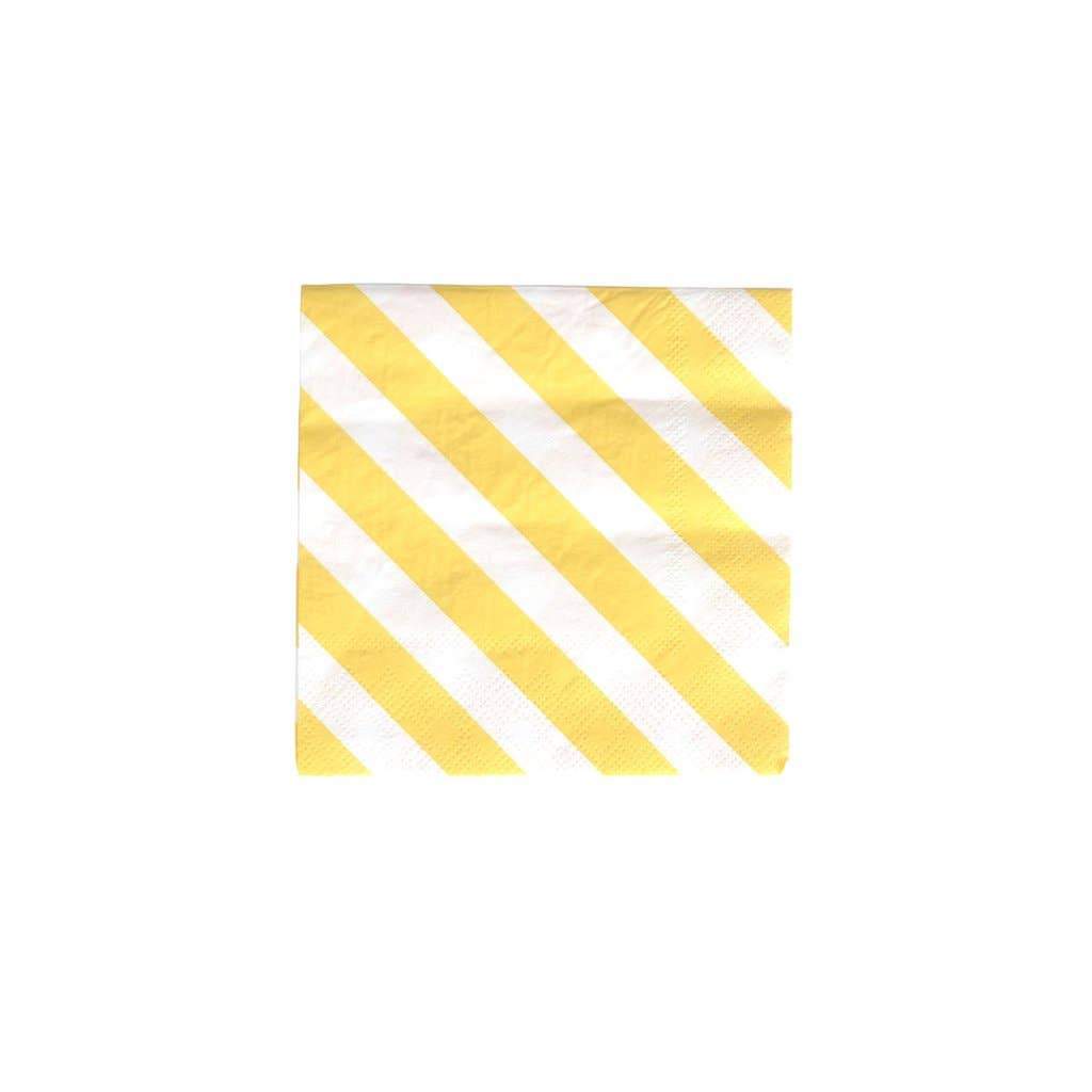 Happy Yellow Striped Cocktail Napkins