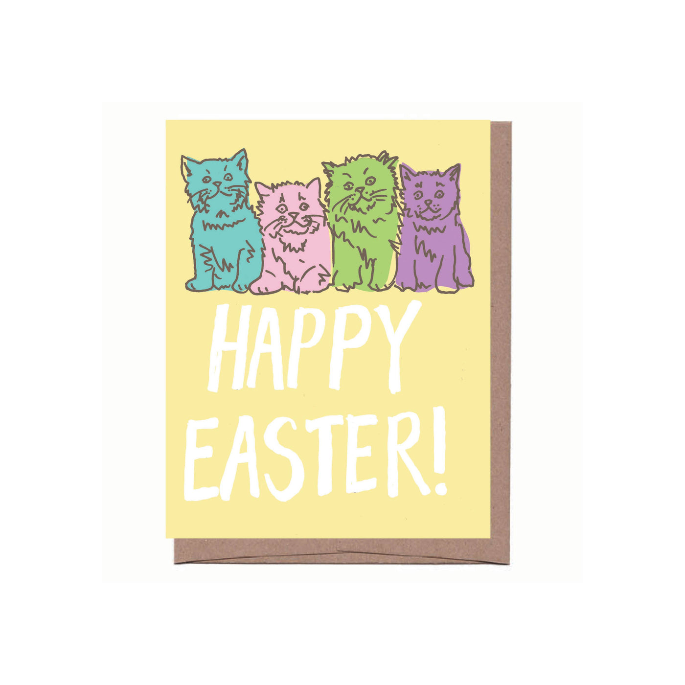 Pastel Cats Easter Greeting Card