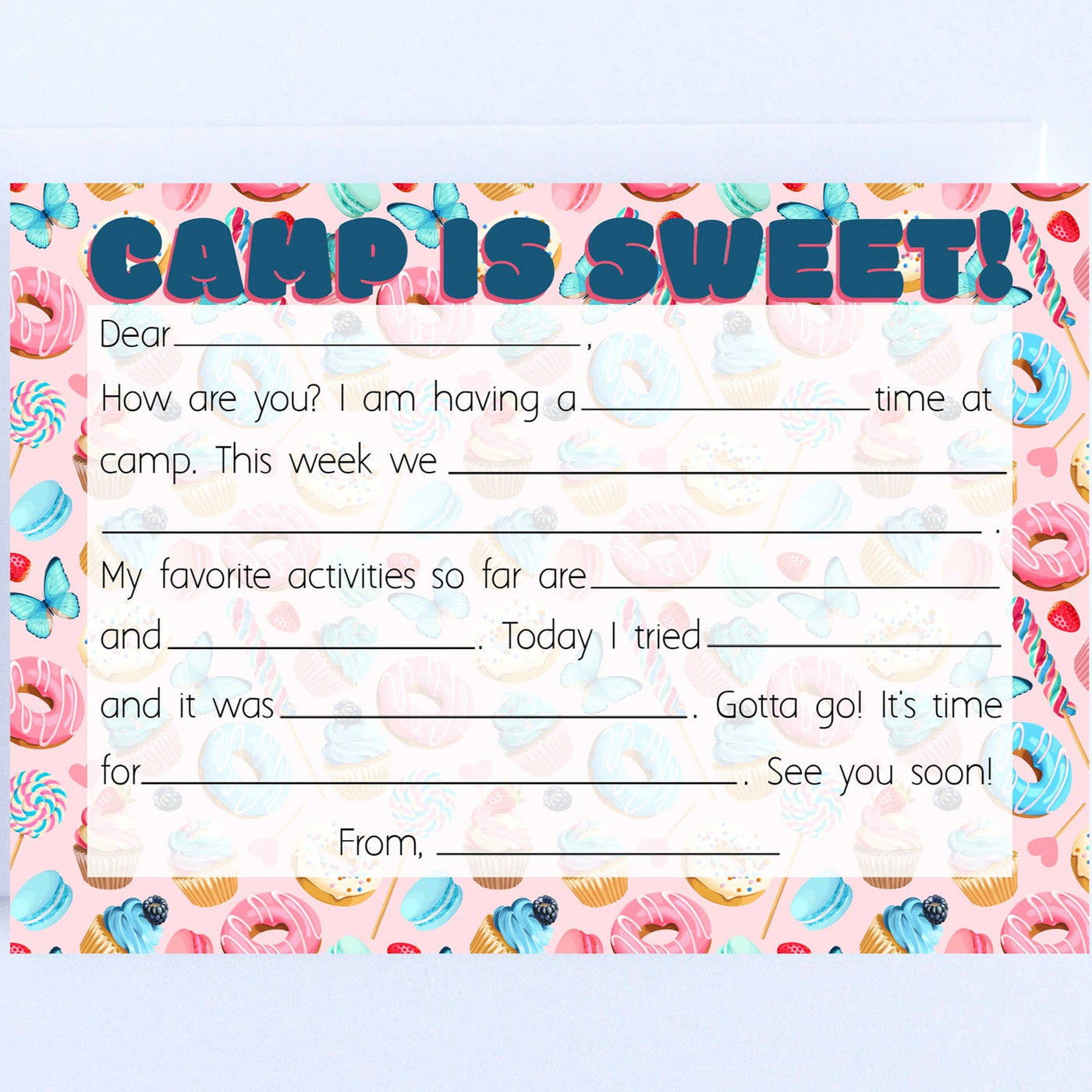 Camp is Sweet - Fill In Camp Card Set