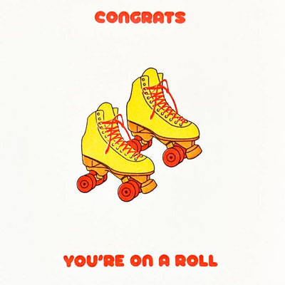 Roller Skate - Illustrated Congratulations Card
