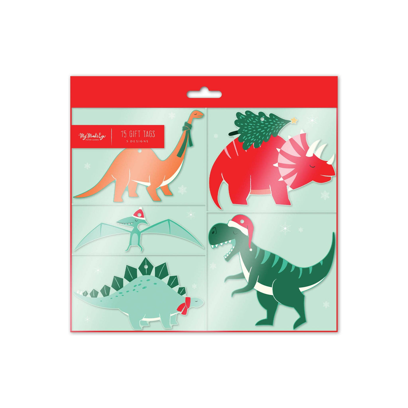 Christmas Dinosaur Tag Set