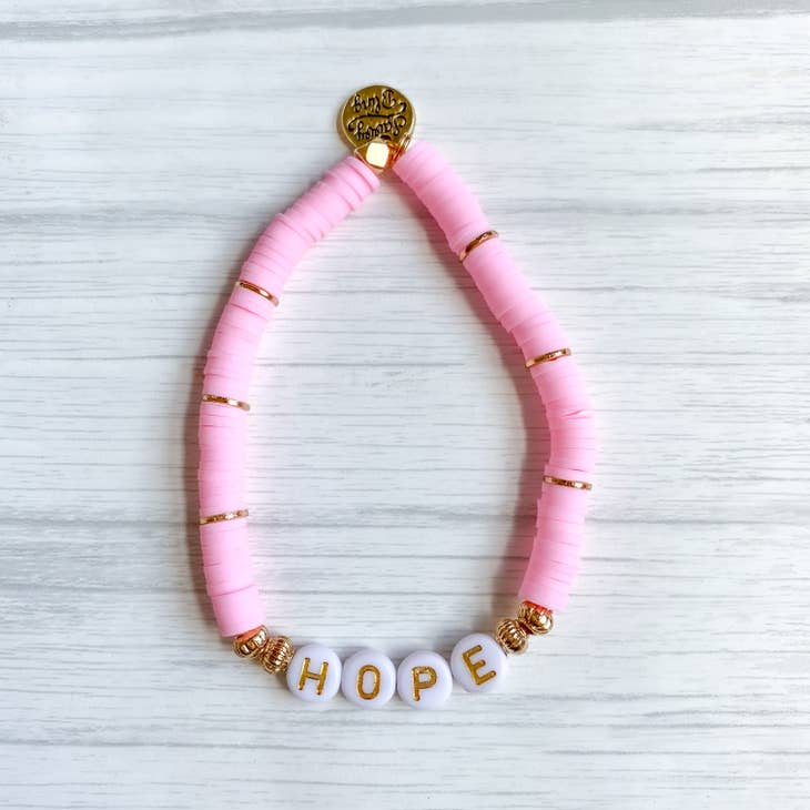 Pink Hope Breast Cancer Heishi Bracelet