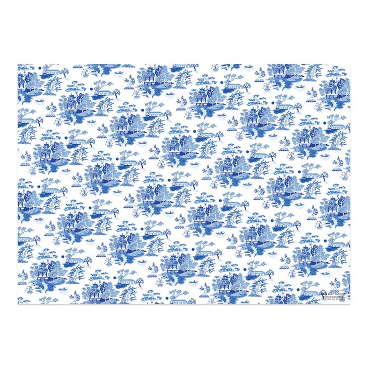 Blue Chinoiserie Gift Wrap Sheet