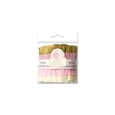 Baby Shower Crepe Festoon (Pink/Cream/Gold)