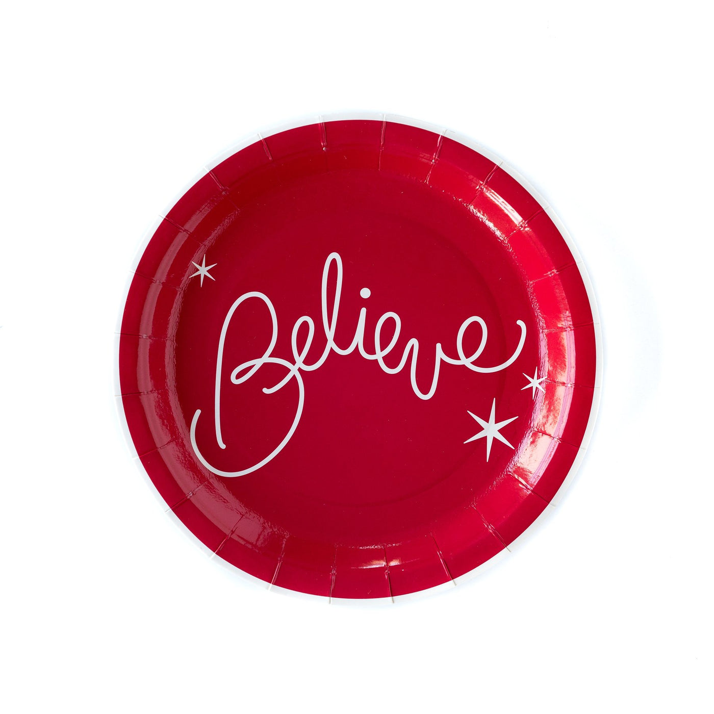 Red 9" Believe Plates