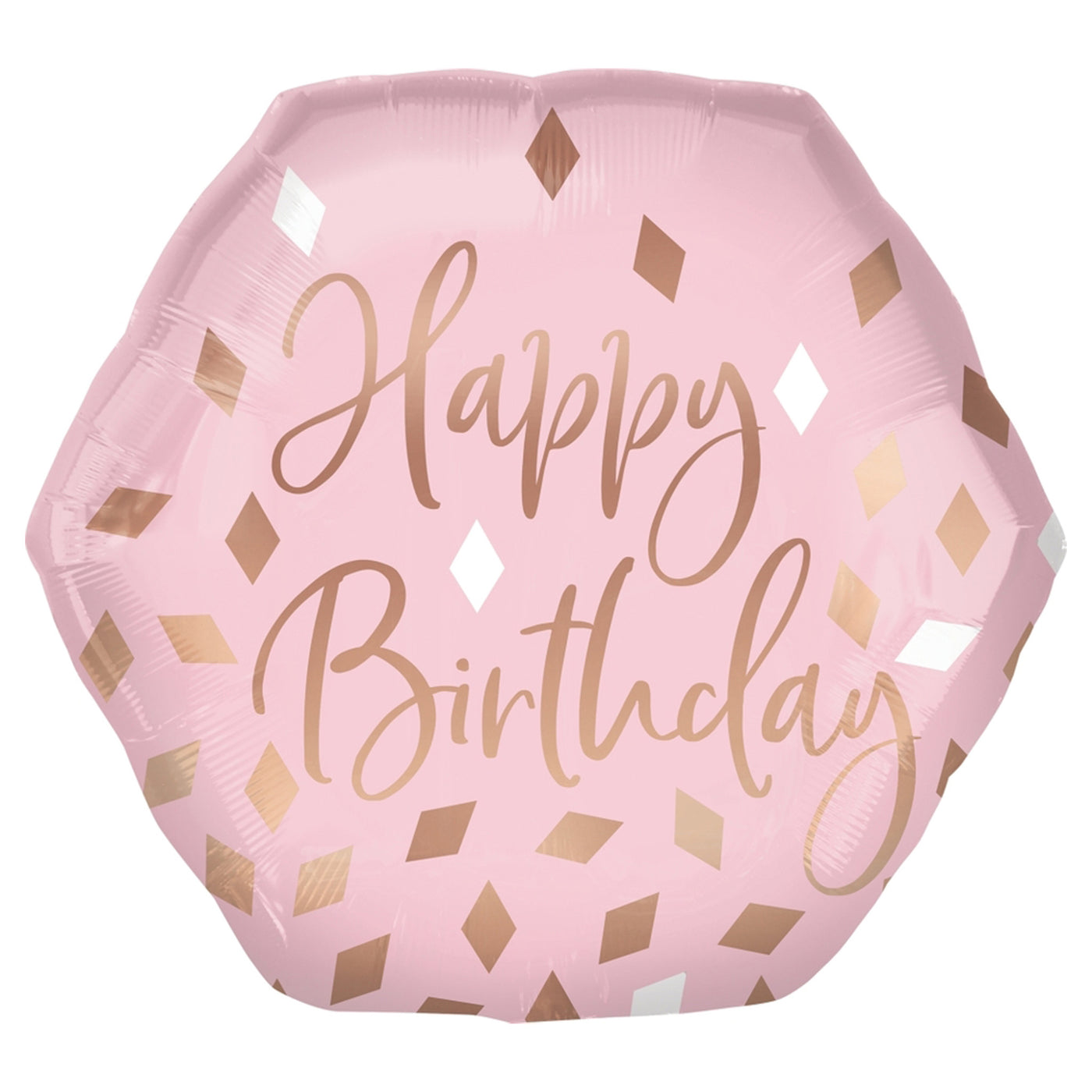 Blush Hexagon Birthday Balloon