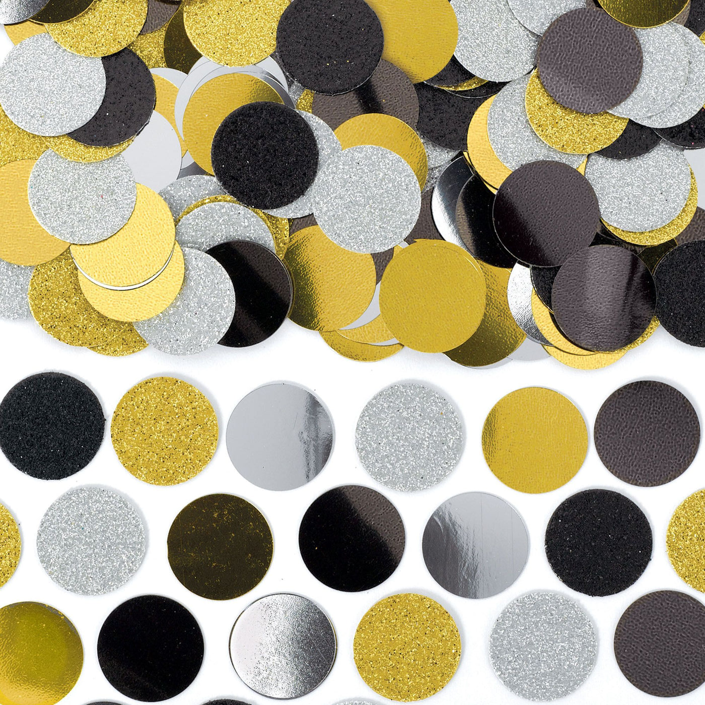 Black, Silver, & Gold Circle Confetti