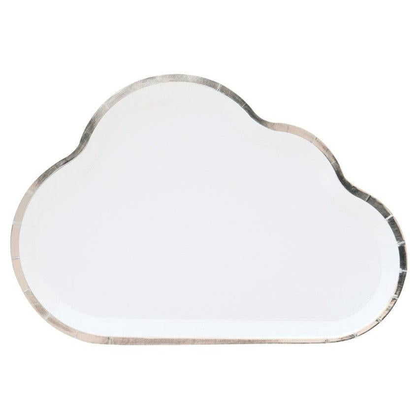 White Cloud Plate with gold foil detailing - shaped like a cloud