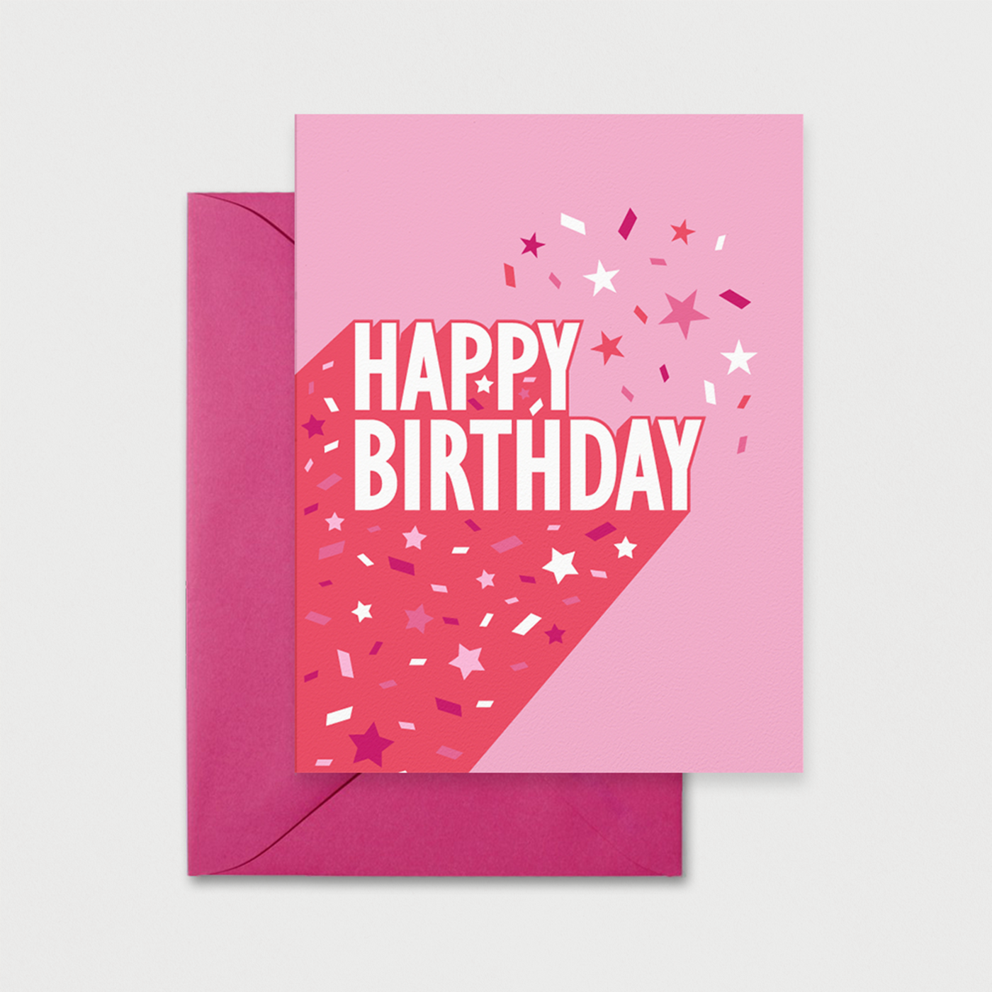 Confetti Pink Happy Birthday Card