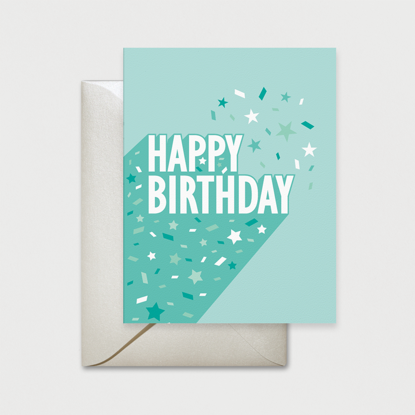 Confetti Mint Happy Birthday Card