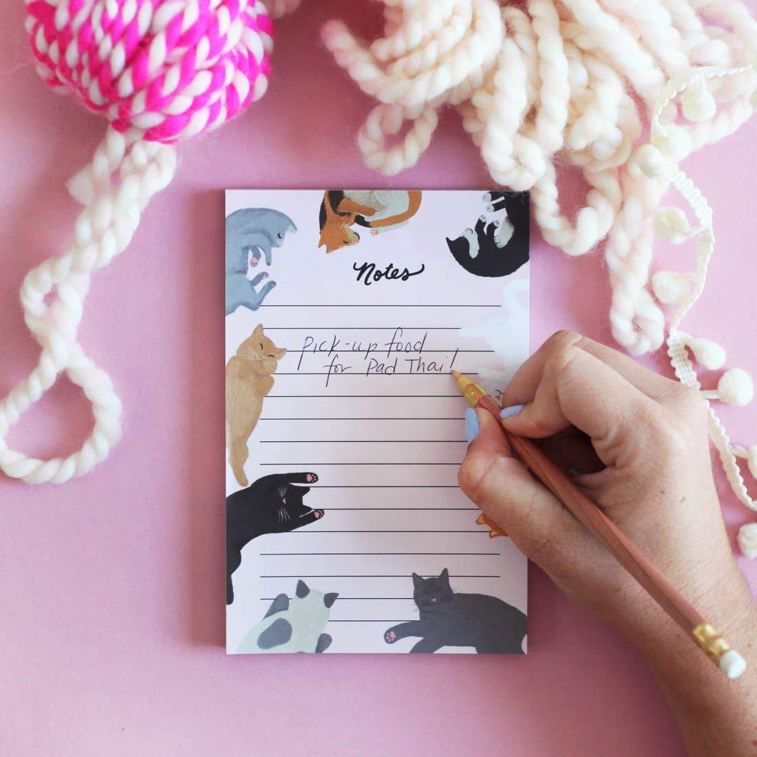 Cat notepad with space to write notes