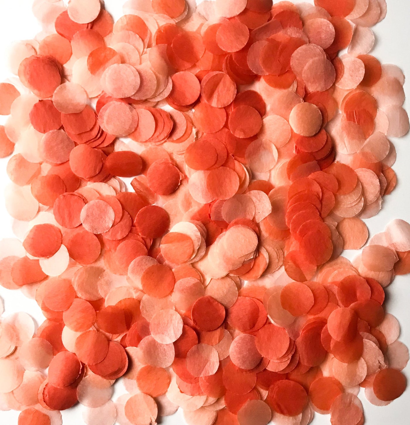 Desert Day Dream Confetti circles .25oz package containing hand cut tissue circles in blush and orange color