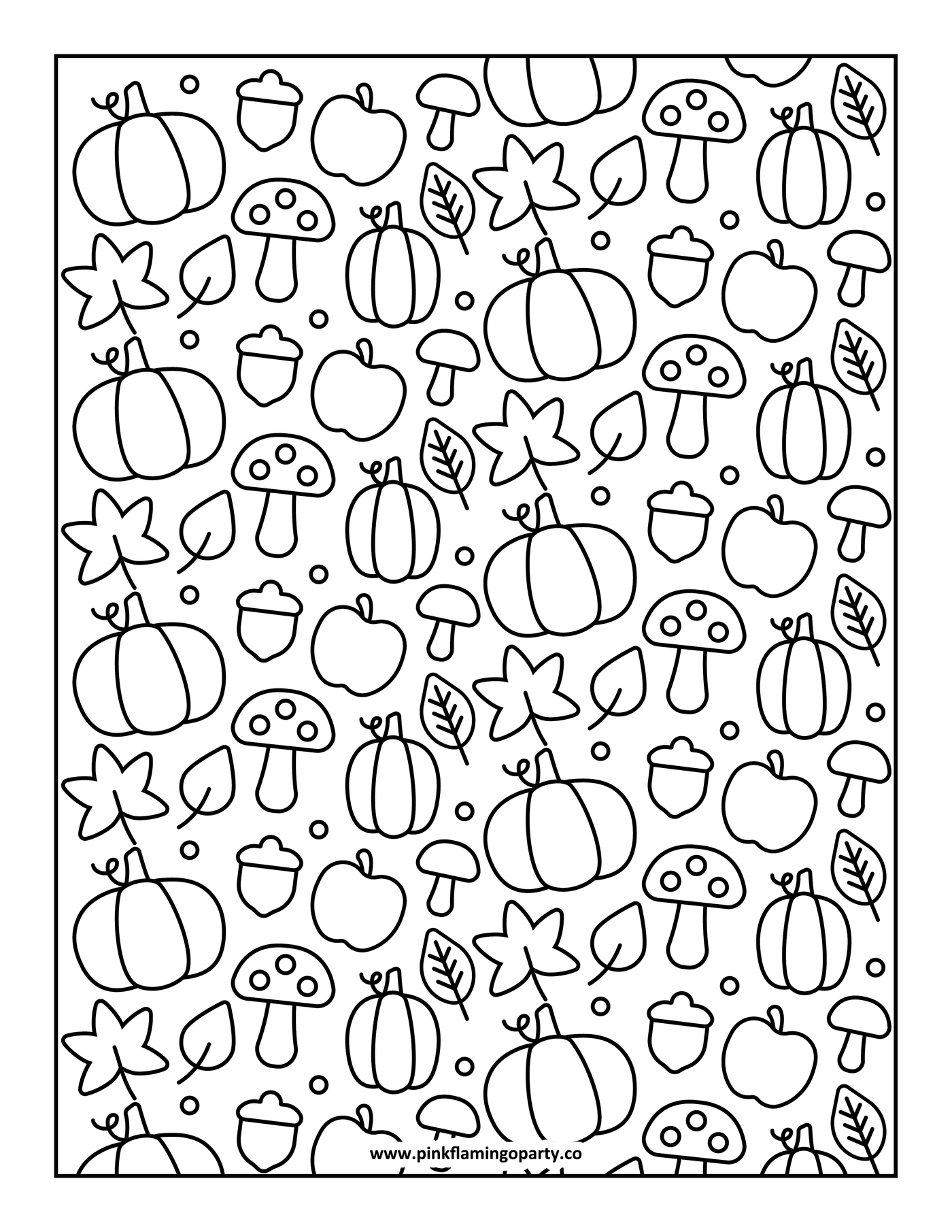 Fall Pattern Coloring Fall Patterns Coloring Sheet – Pink Flamingo Party Co.