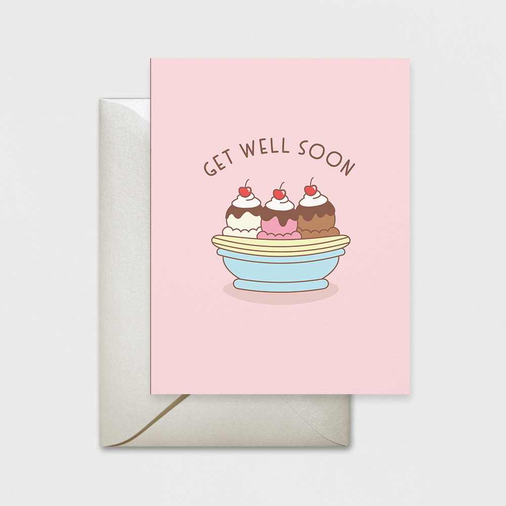 Get Well Soon Sundae Greeting Card