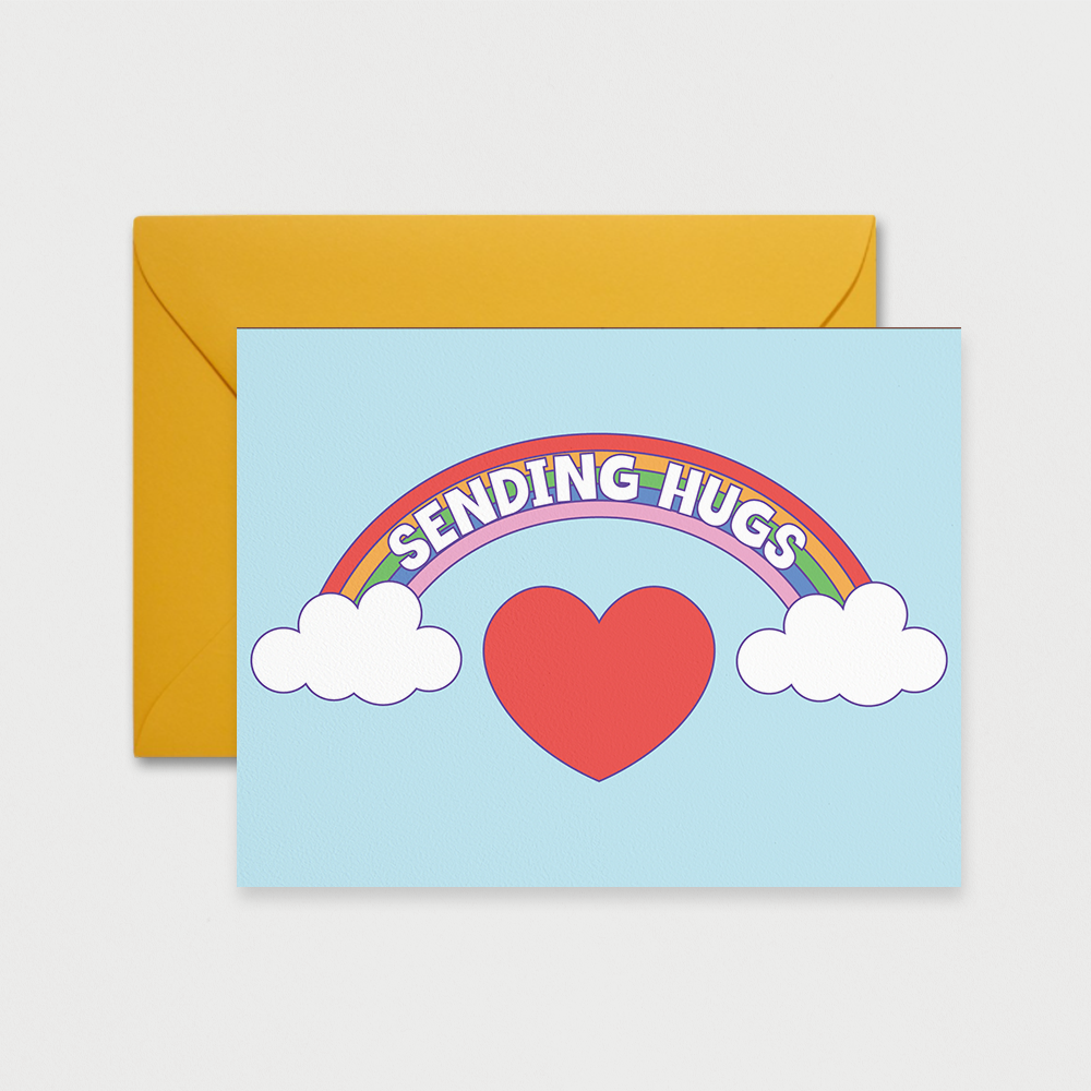 Sending Hugs Rainbow Greeting Card