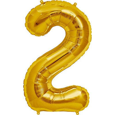 Gold Number Balloons