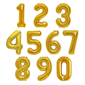 Gold Number Balloons