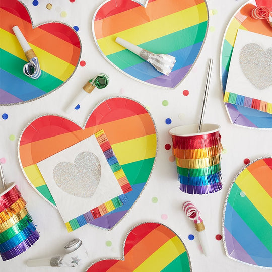Rainbow Heart Plates