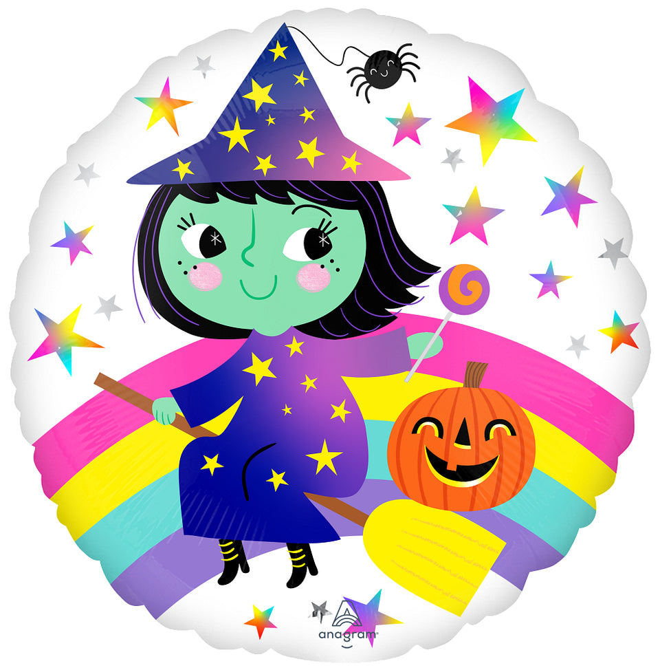 Halloween Rainbow Witch Balloon