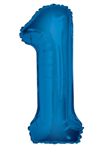 Bright Blue Number Balloon