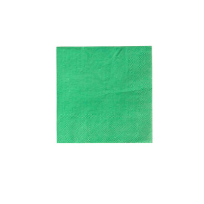 A cocktail napkin in Kelly Green