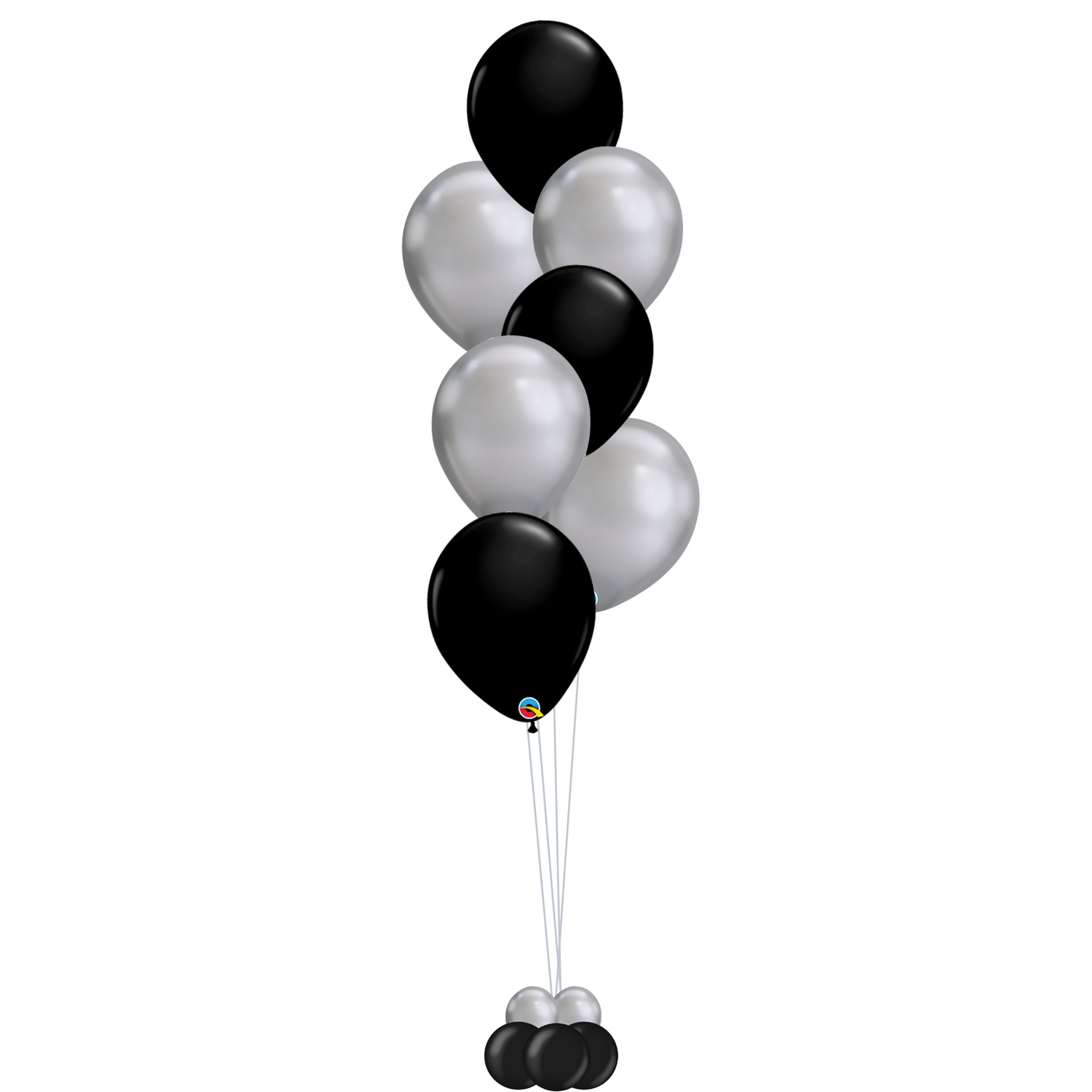 Black & Silver New Year's Eve Balloon Bouquet