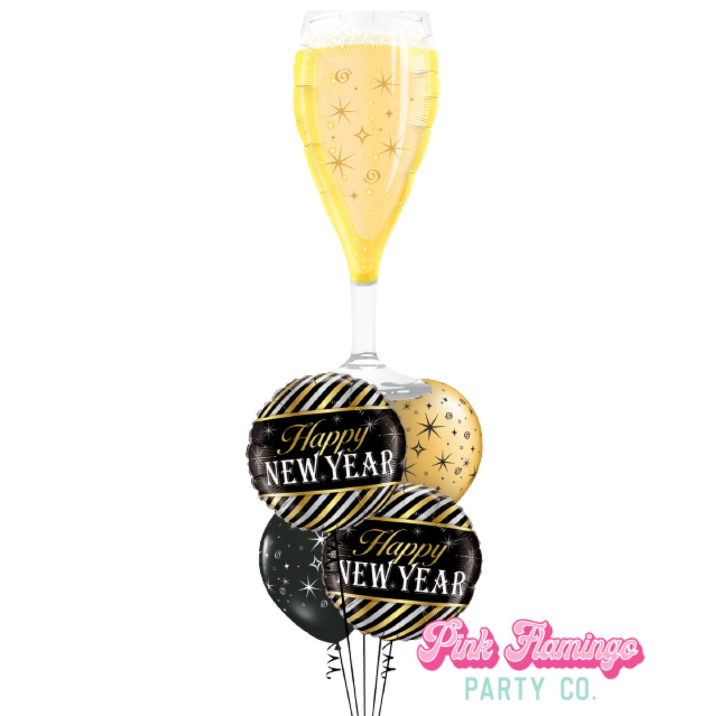 Champagne Glass New Year's Balloon Bouquet