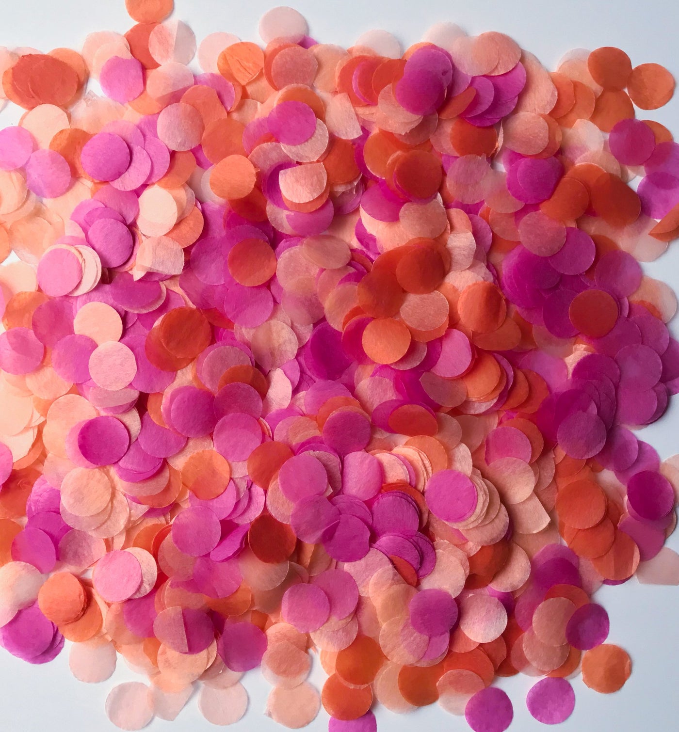 Confetti balloon confetti - orange sherbert confetti in colors of orange, pink and blush