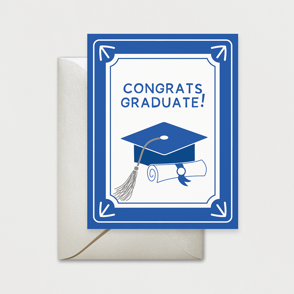 Congrats Graduate! Blue Graduation Card