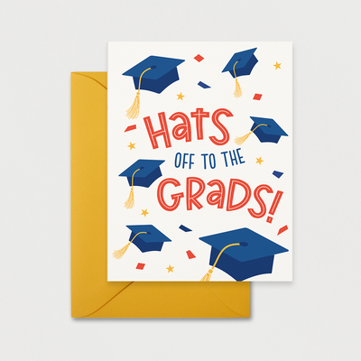 Hats Off Graduation Card Pink Flamingo Party Co. Hats Off Graduation Card Pink Flamingo Party Co.