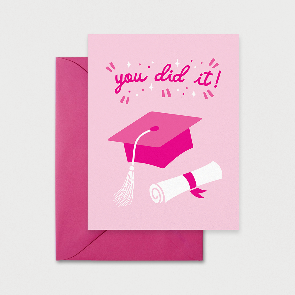 Pink Graduation Card – Pink Flamingo Party Co.